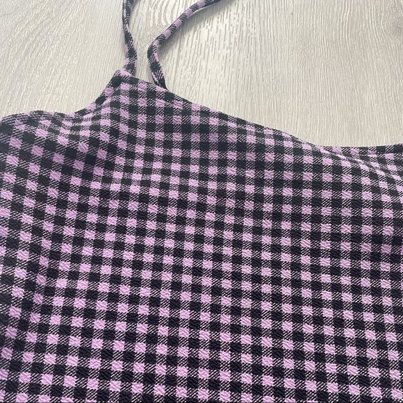 large purple and black plaid bodycom dress - Picture 2 of 3